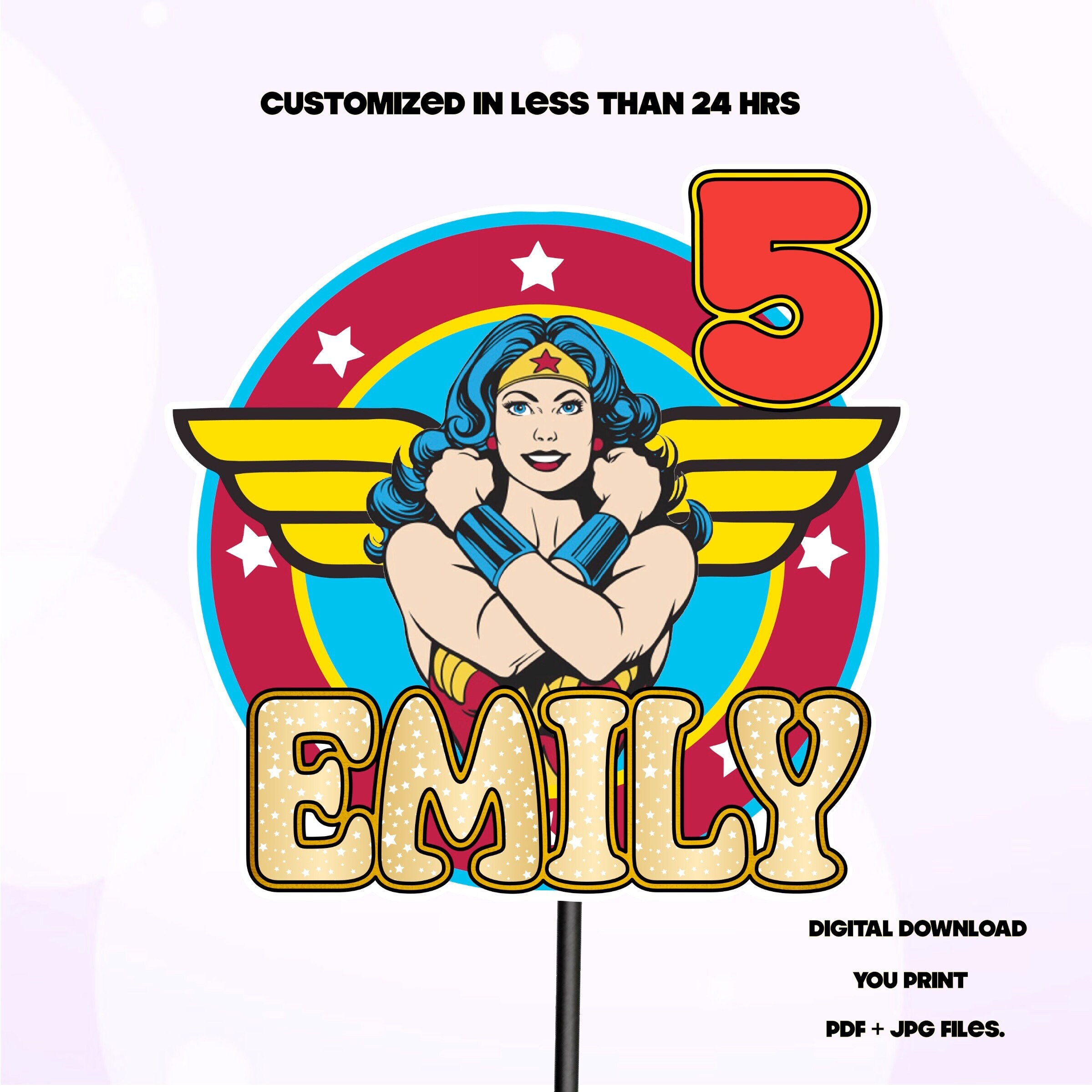 Super Hero Cake Topper Printable Girl Birthday Party Cake - Etsy