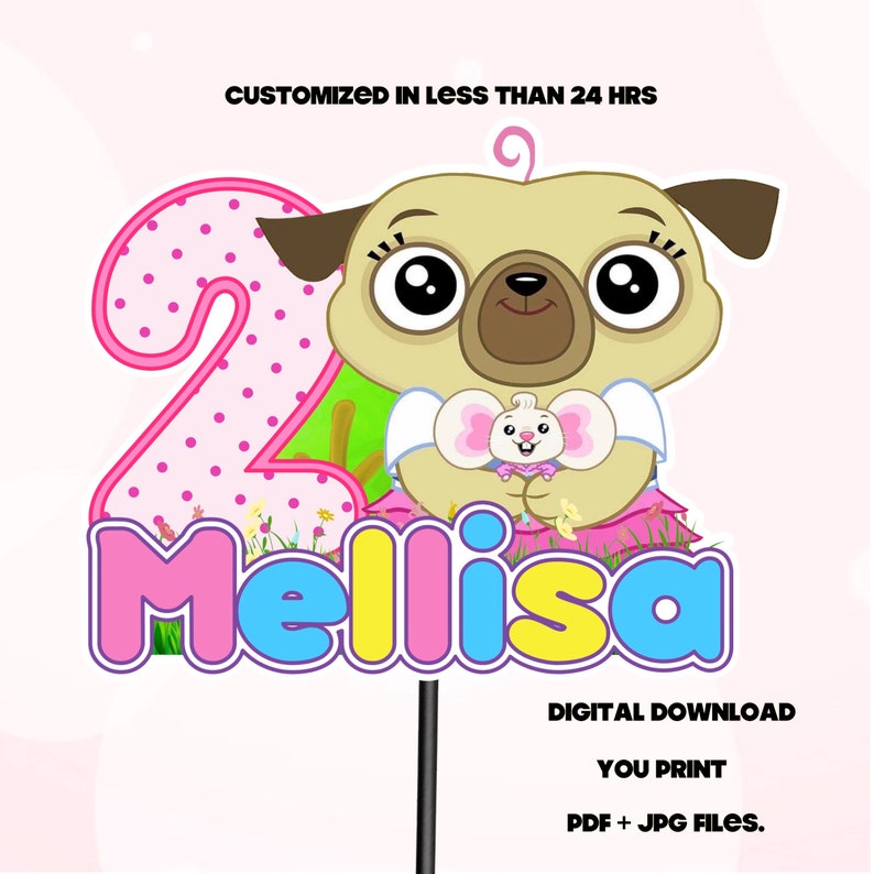 Printable Cake Topper Personalized Birthday Party Cake - Etsy