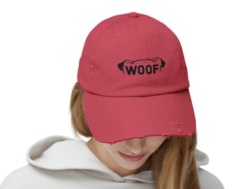 Woof A Dog Lovers Perfect Hat Unisex Distressed Cap