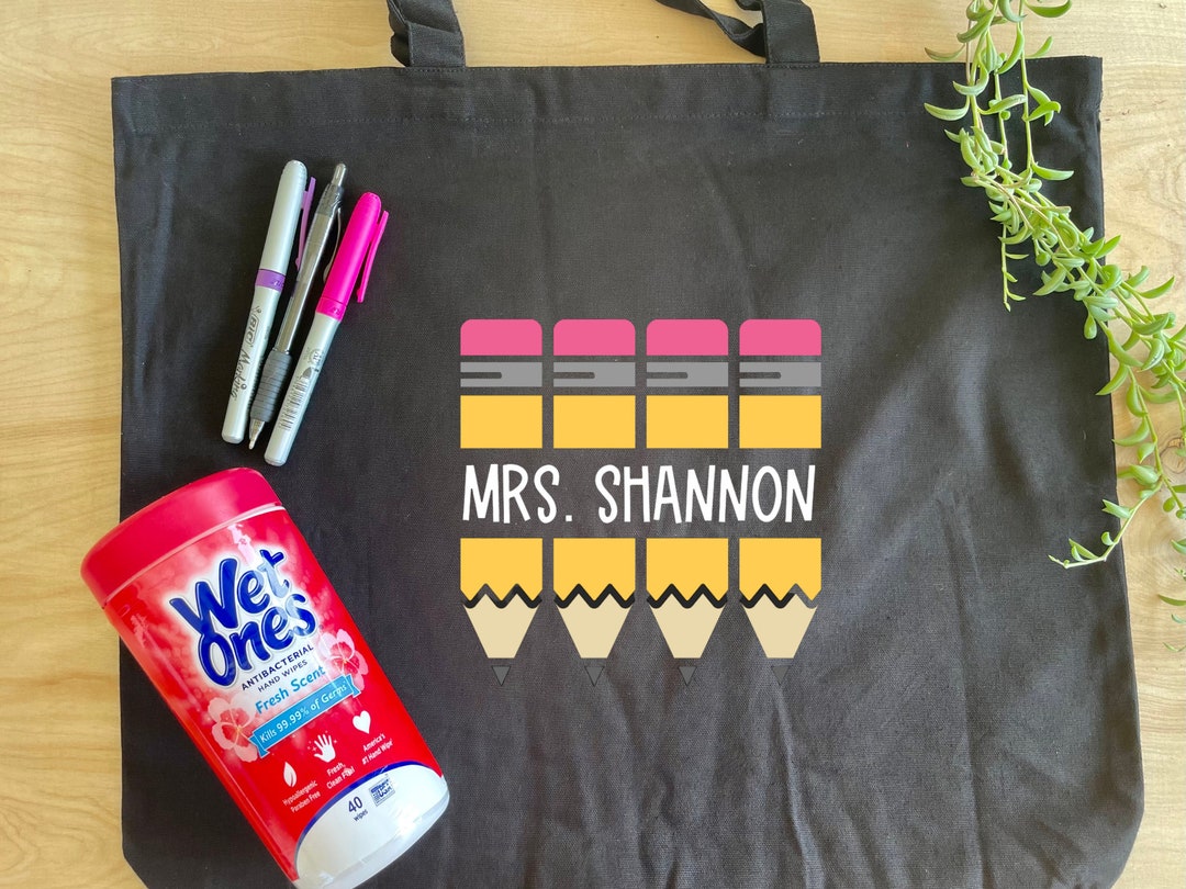 Personalized Teacher Tote Bag Custom School Teacher Gift Teacher Aide ...
