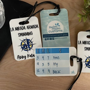 Swim Racing Tag Reusable Swim Meet Heat Tags - Etsy