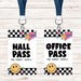 Custom Classroom Hall Passes – Checkerboard Smiley Face Theme, Double ...