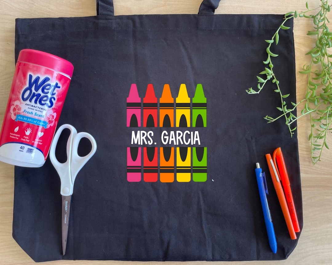 Personalized Teacher Tote Bag Custom School Teacher Gift Teacher Aide ...