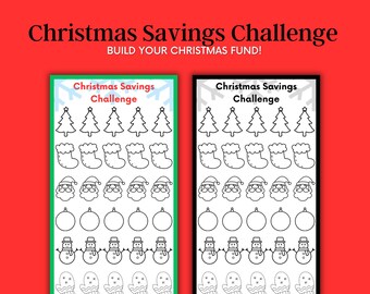 Christmas Savings Challenge Printable - A6 |  SparChallenge | Savings Tracker | Budget Binder | Savings Binder | PDF