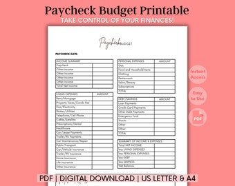 Salarisbudget PDF - Wekelijks budget | Digitaal Budget | Begrotingsmap | Tweewekelijks budget | Begroting per salaris | Budgetplanner | Amerikaanse brief