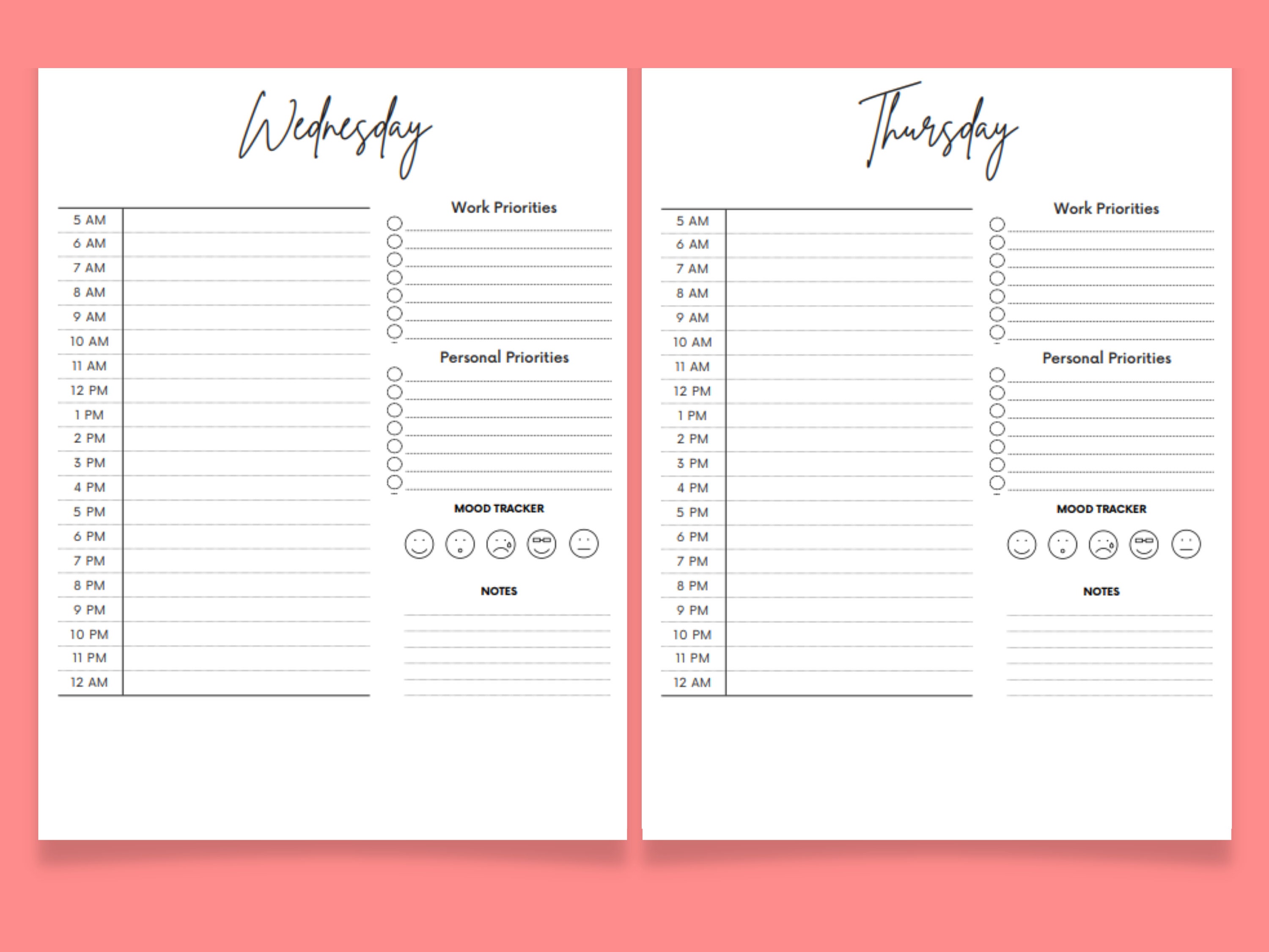 Minimalist Daily Planner Printable - A4 & US Letter | Digital Planner ...