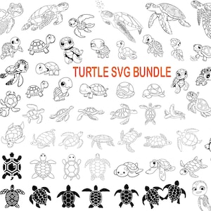 Turtle svg Bundle, Cute Sea Turtle Svg, Sea Turtle Svg, Baby Turtle Svg, Ocean Turtle Svg, Turtle Svg Files For Cricut, Tortoise Svg ,Laser
