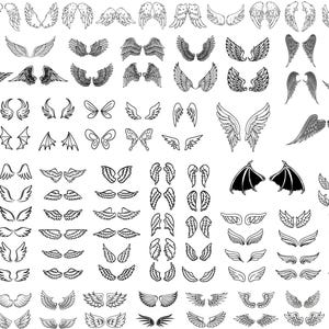Angel Wings Svg Bundle, Angel Wings Clip Art, Wings Cut File For Silhouette, Angel Wings Bundle, Wings Svg Png ,memorial svg ,rip svg