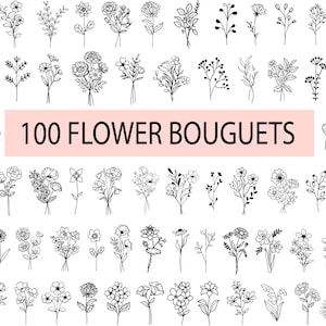 100 Blumenstrauß svg Bundle, Blumenstrauß svg, Blumen svg, Blumenstrauß svg, Blumenstrauß svg, Hochzeitssvg, Botanischesclipart, Geburtstagsmonatssvg-Bundle