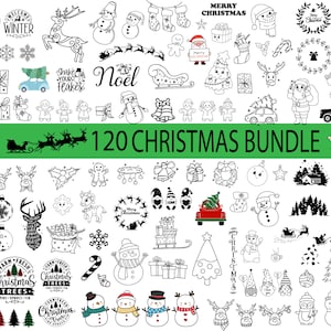 Christmas SVG Bundle: Holiday Clipart, Santa, Cricut Cut Files