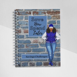 Save Now, Spend Later Blue Savings Challenge Workbook, Budgeting, Money Saving