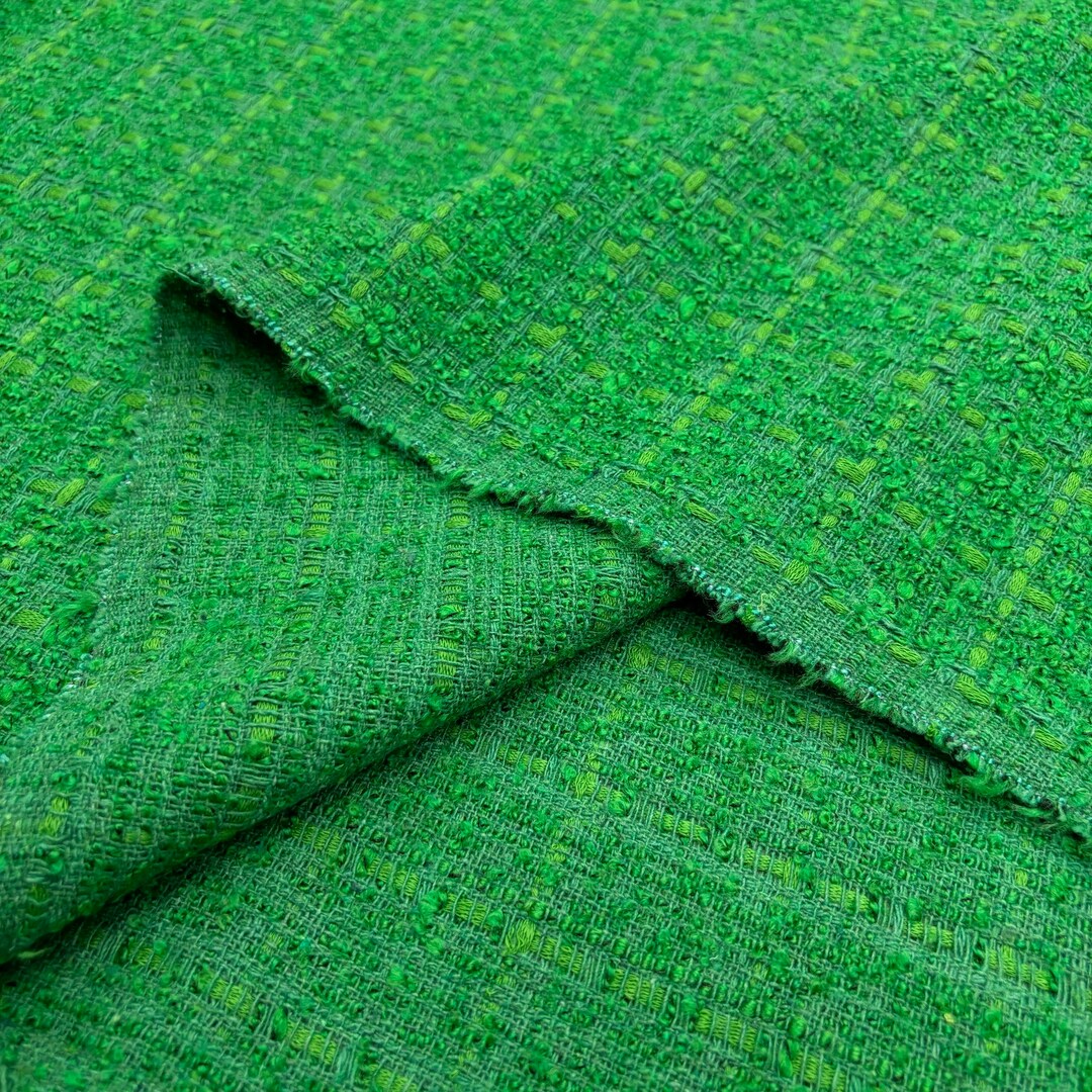 Green Tweed Fabric – Soft Medium-weight Material for Jackets, Skirts ...