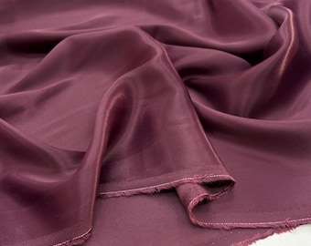 Dusty Burgundy Cupro Fabric: Soft Drapey Rayon Cotton Blend