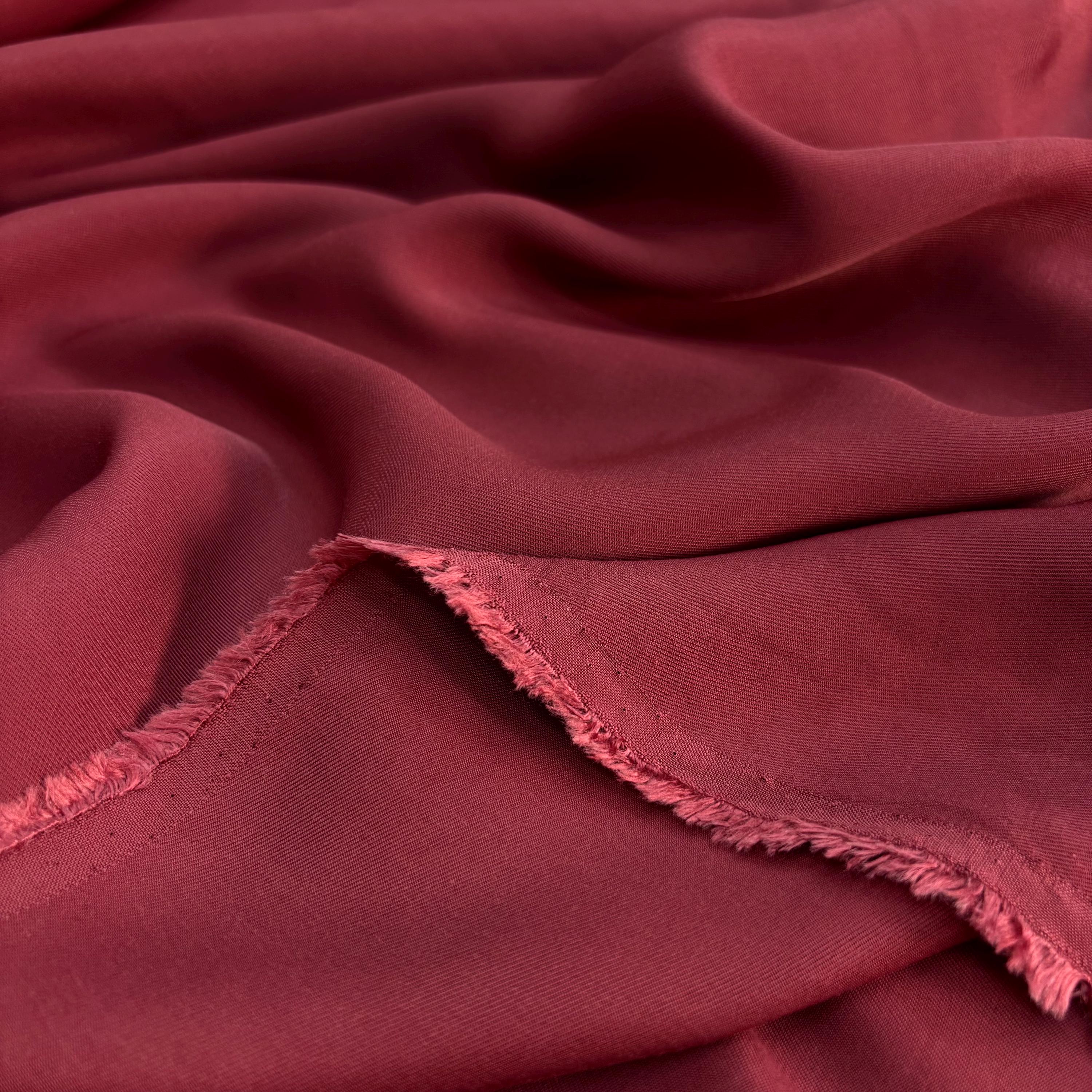Burgundy Rayon Cotton Cupro Fabric – Wrinkle-Resistant Soft Drapey Fabric by Yard for Dresses, Blouses, Pants(150cm/1.64 yard/57 inch width)