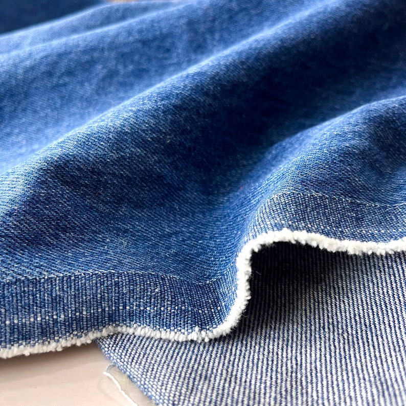 Stonewashed Softened Pre-Washed Denim Fabric, 100% Cotton, 10 Ounce Heavy Denim,Cotton Fabric By The Yard 150 cm,1.5 meters,or 1.64 yards 画像 8