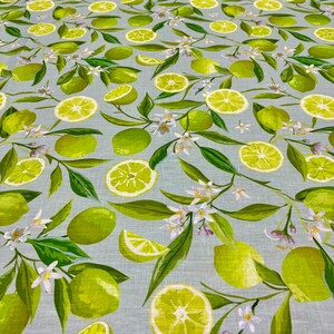 Italian Design Green Lemon Pattern Linen Fabric, Design Fabric,fashion ...
