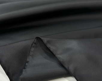 Black Silky Soft Lining Fabric: 100% Polyester, 58" Wide