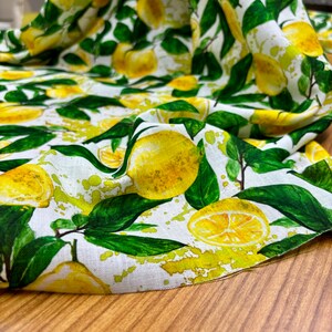 Lemon Pattern Linen Fabric: Italian Design Clothing Fabric 150cm/59in width
