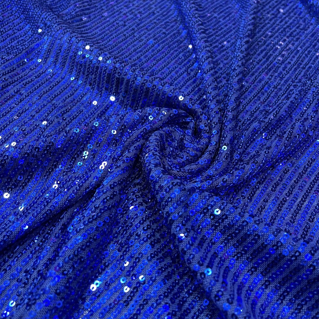 Royal Blue Sparkly Sequin Fabric, Dress Decoration Costume Backdrop
