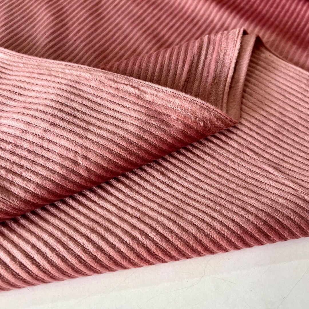 Dried Rose Color Elastic Corduroy Fabric, Corduroy Fabric by the Yard