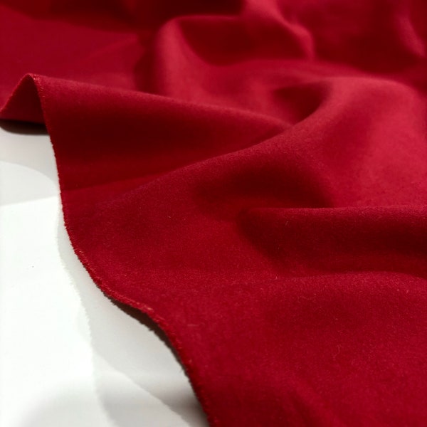 Tissu de cachemire doux rouge, tissu de cachemire par cour, veste-jupe, manteau,tissu de robe de vêtements(150 cm, 1,5 mètres ou 1,64 yards)
