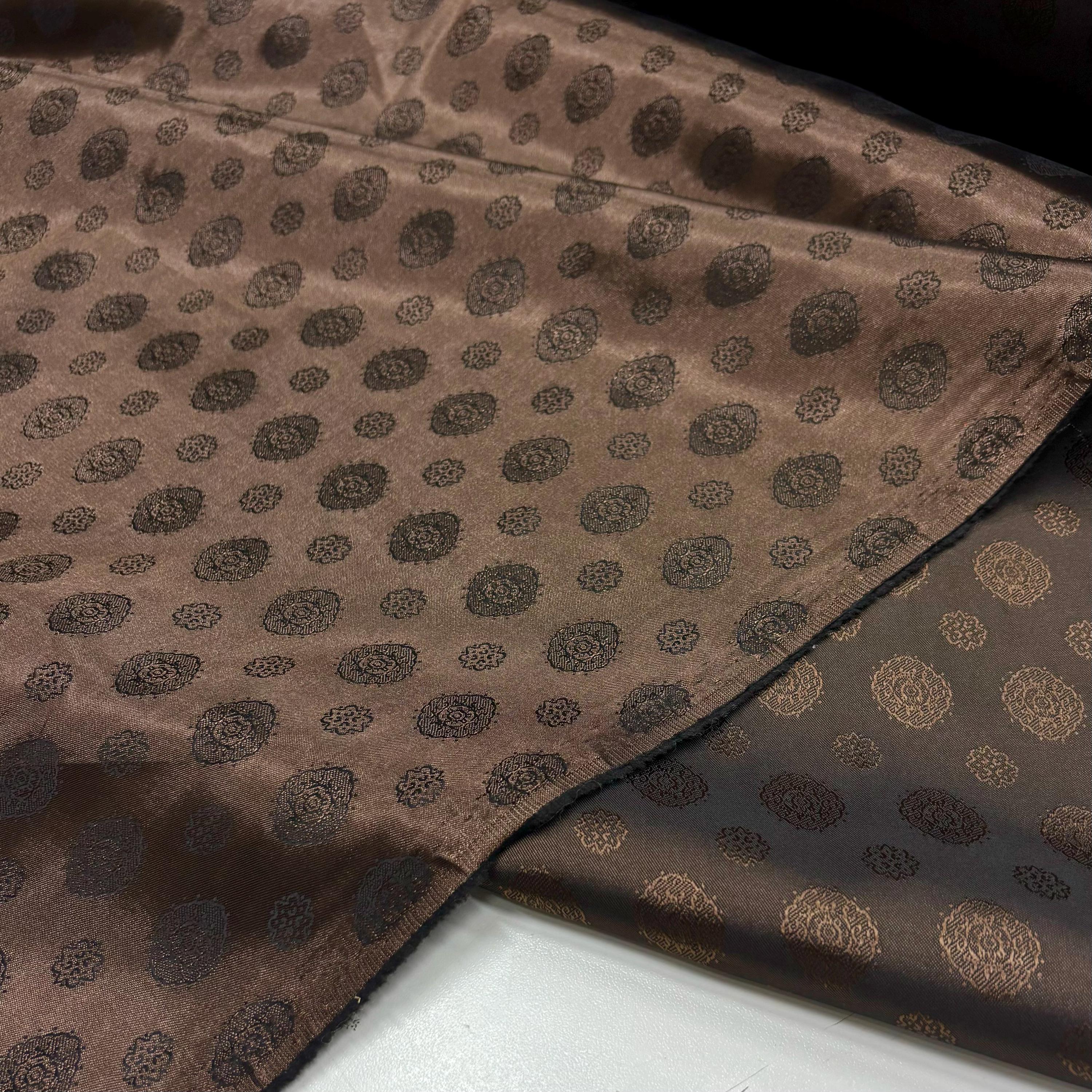 Brown Italian Design Silky Luxury Lining Fabric, Fabric for Pants, Jackets, Shirts, Dress, Clothing Fabric(150cm/1.64 yards/58 inches width)