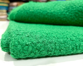 Green Boucle Fabric, Designer Boucle Fabric, Upholstery Fabric by yard, Fabric for Chair, Sofa, Headboard( 1.64 yards or 59 inch width )