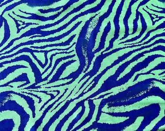 Green Zebra Viscose Fabric: Designer Dressmaking Material  150cm/57in wide