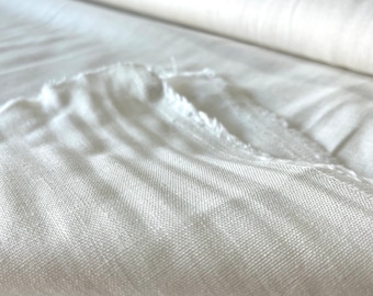 Natural Ecru Plain Linen Fabric by the Yard for Fashion, 150cm/59in wide