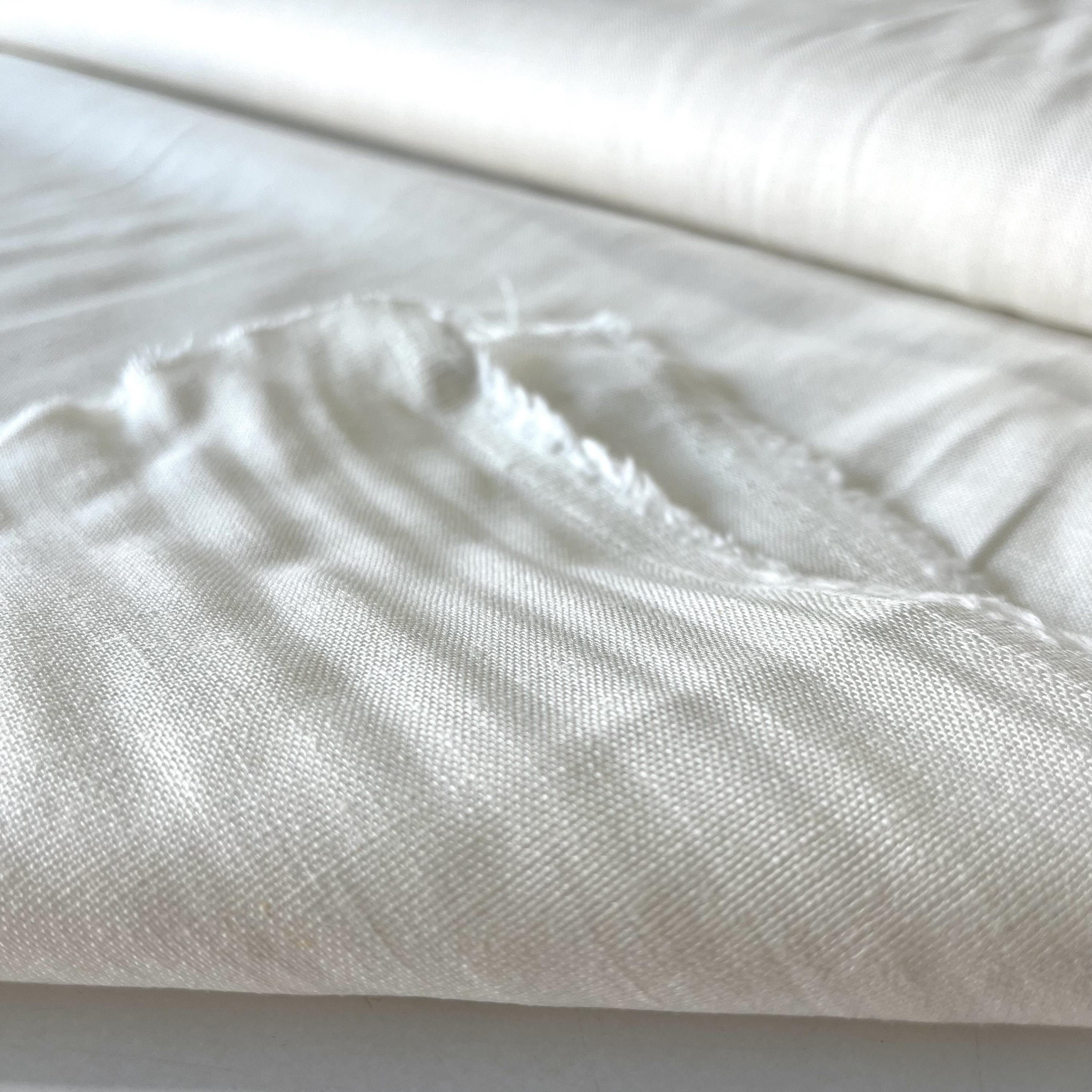 Ecrufarbener natürlicher Baumwoll-Leinenstoff, Bekleidungsleinenstoff, Designer-Kleidungsstoff, (1,64 Yards oder 59 Zoll Breite)