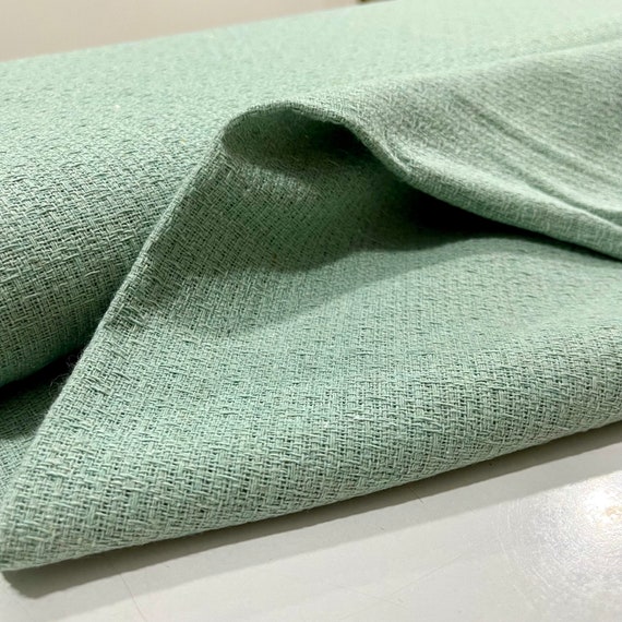 Mint Green Fine Cotton Tweed Fabric, Tweed Fabric by the Yard for Clothing,  for Jacket Dress Skirt Fabric 1.64 Yards or 57 Inch Width 