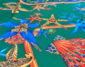 Luxury Starfish Pattern Crepe Fabric for Dressmaking and Fashion, 150cm/59in wide