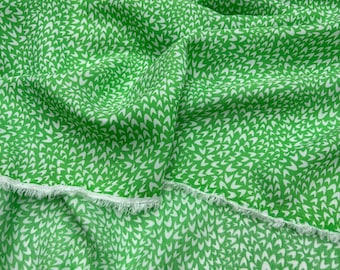 Green Patterned Viscose Fabric – Silky Soft 100% Material for Fashion Dresses | 140cm/55in wide