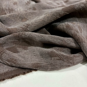 Tela de cupro de seda marrón corteza natural, tela de seda vestido-falda-blusa-camisa tela de diseñador, 150 cm/1,64 yardas/57 pulgadas imagen 4