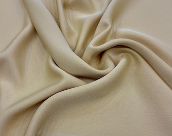 Italian Yellow Crepe Satin Fabric – Double Face Wrinkle-Free Soft Material for Dresses | 150 cm