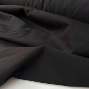 Black Cotton Jersey Fabric – Soft Combed Stretch Knit Material for Apparel | 150cm/59in wide