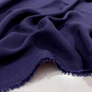 Navy Blue Silky 100% Viscose Fabric, Fabric For Dress-Skirt- Fabric Shirt, Summer Fabric, Everyday Fabric(Width 150cm 1,64 yard 57 inc)