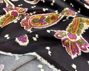 Abstract Cotton Cupro Fabric: Silky Drape for Dressmaking