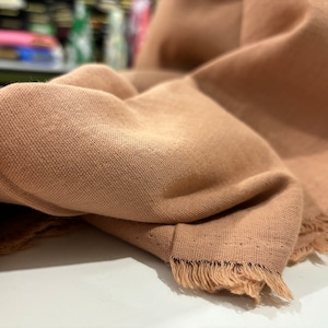 Tissu mousseline 100% coton double couche marron clair, tissu de mode, tissu de vêtements, tissu d'été, (140 cm/1,53 yards/55 pouces)