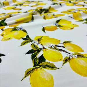 Lemon Pattern Printed Crepe Fabric, Design Fashion Fabric, Clothing-Dress Fabric,Crepe-Satin-Chiffon Fabric(150 cm or 1.64 yards or 57 inch)