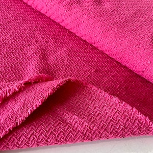 Pink Cotton Tweed Fabric by the Yard for Clothing, for Jacket Dress Skirt-Coat-Dress Skirt Tweed Fabric (1.64 yards or 51 inch width)