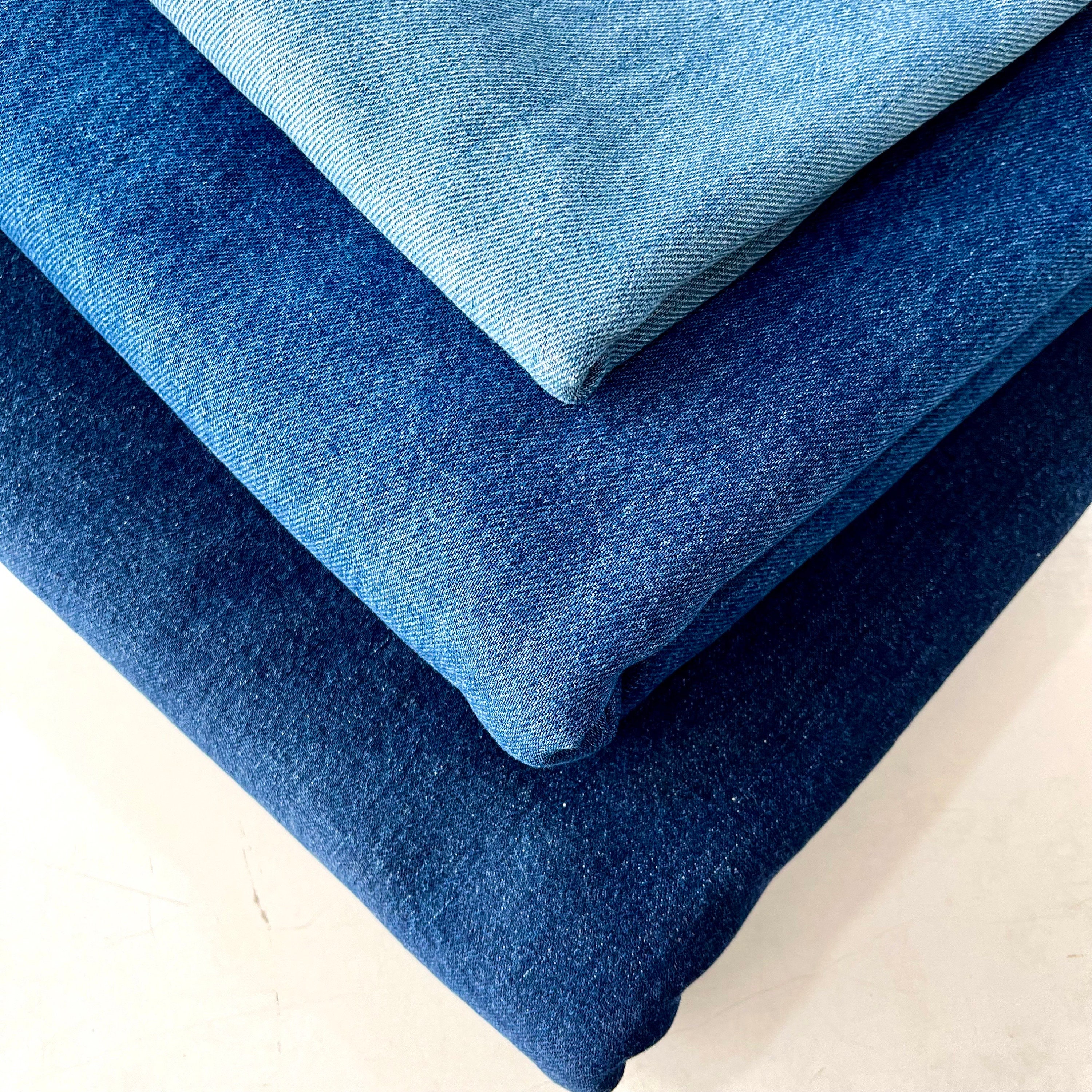 Cotton Poplin Lawn Stripe Fabric by The Yard Denim Jean look Shirting Shirt Dress  Fabric for Sewing Clothing - Blue White CN18