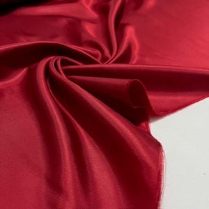 Red Silky Lining Fabric: Luxury Soft Polyester Blend (58" Width)