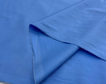 Blue Cotton Poplin Fabric – 100% Lightweight Material for Dresses, Shirts | 150cm/59in wide