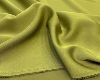 Tela italiana de satén crepé de doble cara sin arrugas, tela para vestidos, faldas, chaquetas, pantalones, (ancho 150 cm/1,64 yardas/58 inc)