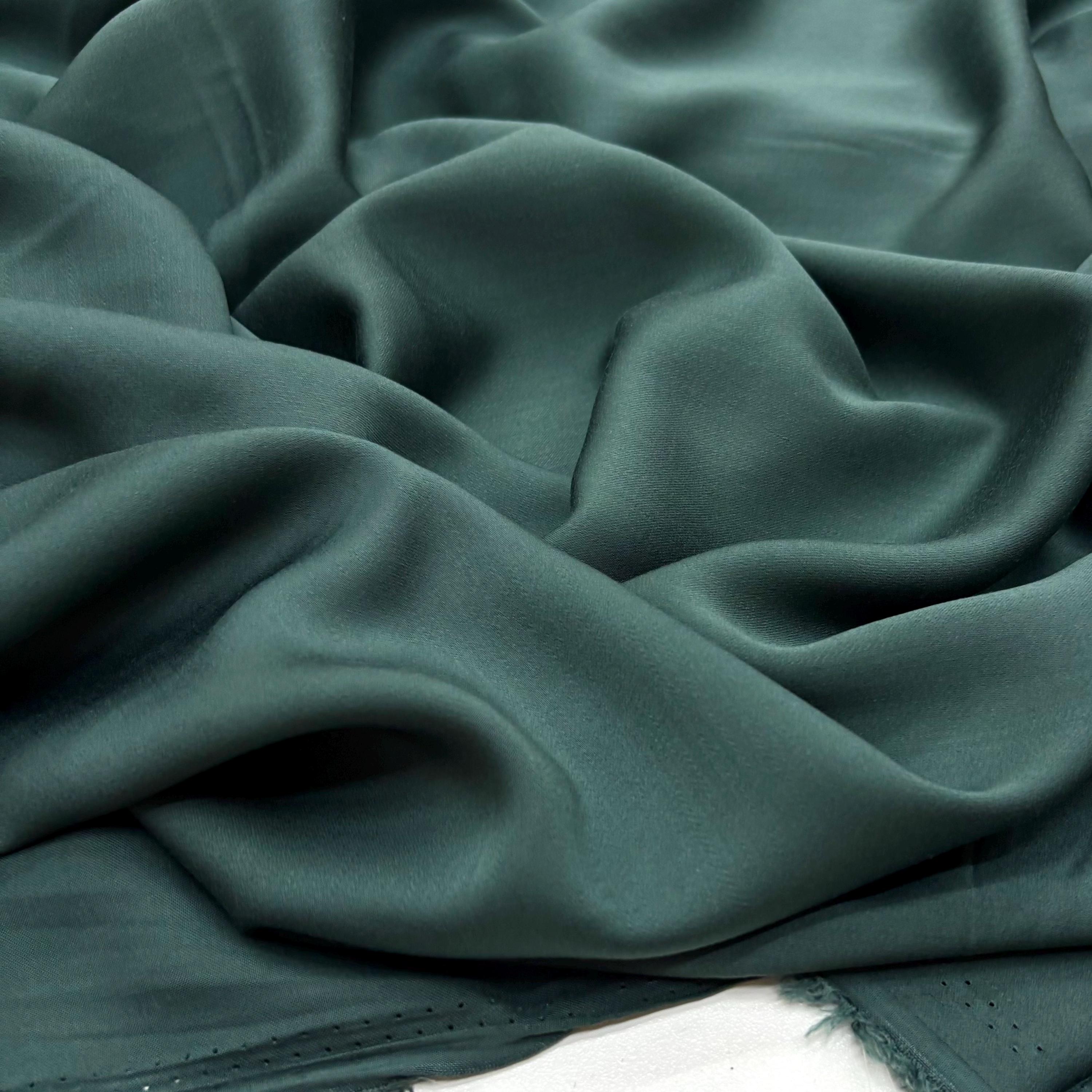 Dusty Teal Rayon Cotton Cupro Fabric Soft Drapey Breathable Material 150 cm Wide
