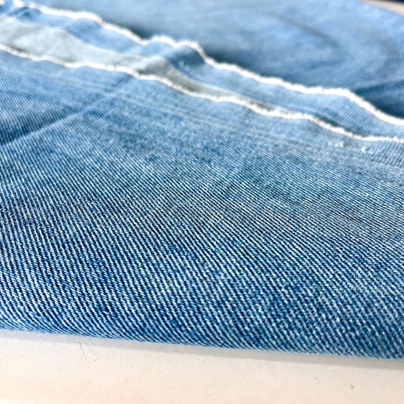 Light Blue Stonewashed Softened Denim Fabric, 100% Cotton, 10 Ounce Heavy Denim, Cotton Fabric By The Yar 150 cm,1.5 meters,or 1.64 yards zdjęcie 2