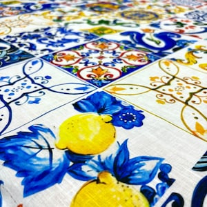Italian Design Luxury Linen Fabric with Lemon Pattern, Design Fabric,Fashion Fabric, Dress-Shirt-Clothing Fabric(width 150 cm or 1.64 yards)