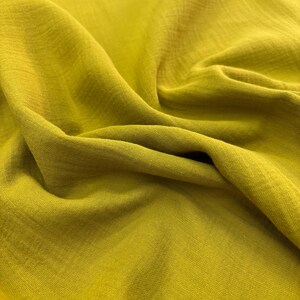 Olive Green Cotton Muslin Fabric – Double-Layered Soft Lightweight for Dresses & Clothing | 140 cm