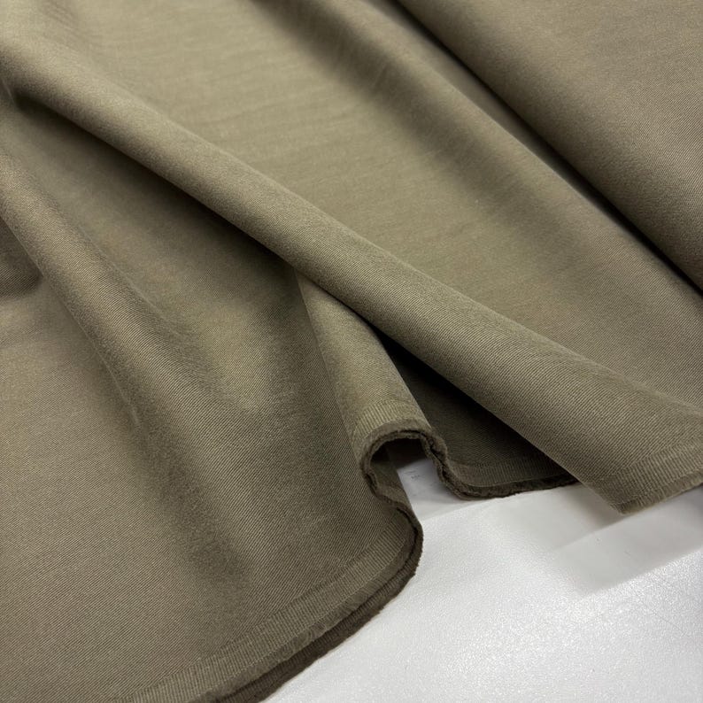 Green Stonewashed Cotton Denim Canvas Fabric – Soft Heavyweight for Pants, Jeans & Shirts | 150 cm